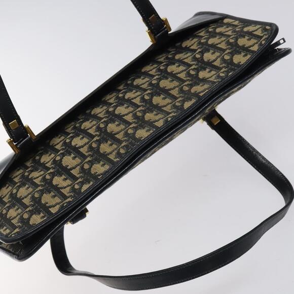 DIOR Trotter Canvas Hand Bag Navy Gold - Picture 6 of 12